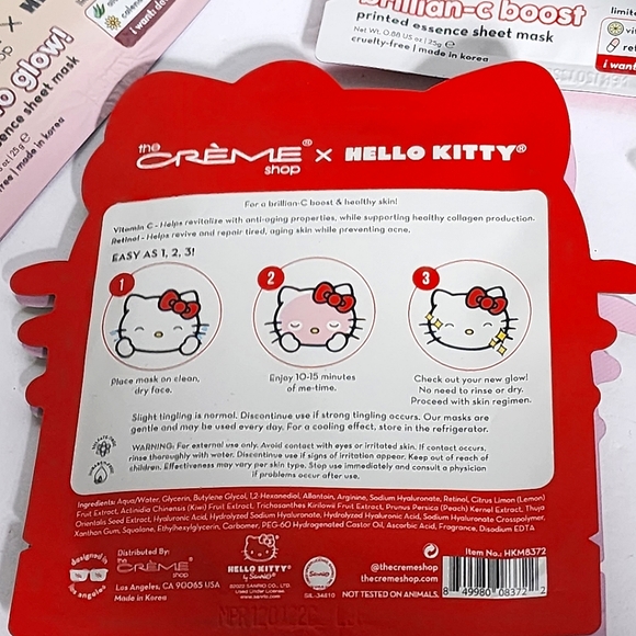 9 Pieces  The Creme Shop Hello Kitty Sheet Mask NEW - Picture 6 of 10